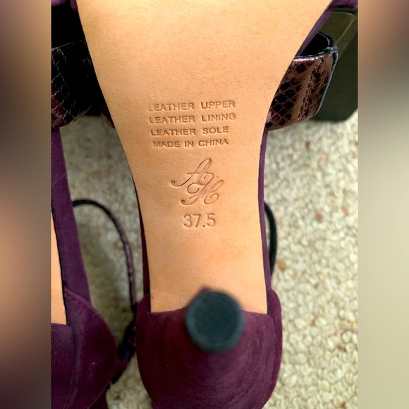 ✨Host Pick✨ Brand New Alannah Hill Burgundy Leather Heels Size 37.5 - Picture 5 of 6